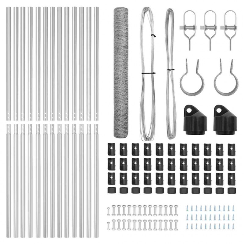 Słupek ogrodzeniowy. Srebrny 25 x 1,2 m (siatka 36 mm) Stal