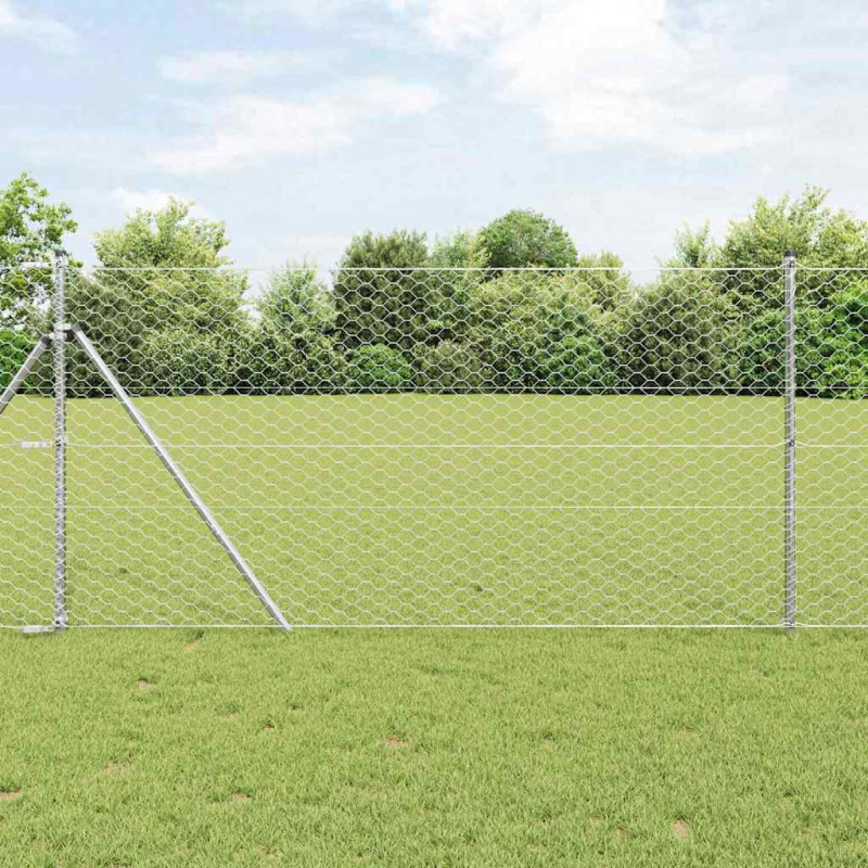 Słupek ogrodzeniowy. Srebrny 25 x 1,2 m (siatka 50 mm) Stal