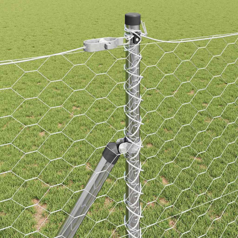 Słupek ogrodzeniowy. Srebrny 25 x 1,2 m (siatka 50 mm) Stal