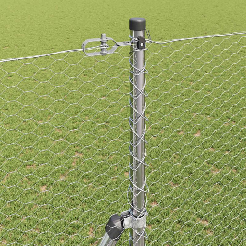 Słupek ogrodzeniowy. Srebrny 50 x 1,5 m (siatka 25 mm) Stal