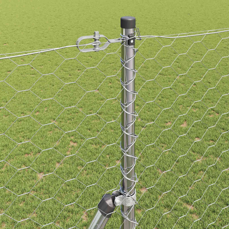Słupek ogrodzeniowy. Srebrny 50 x 1,6 m (siatka 50 mm) Stal