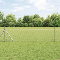 Słupek ogrodzeniowy. Srebrny 100 x 0,4 m (siatka 50 mm) Stal