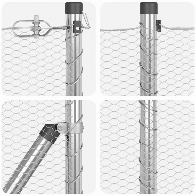 Słupek ogrodzeniowy. Srebrny 100 x 0,8 m (siatka 13 mm) Stal