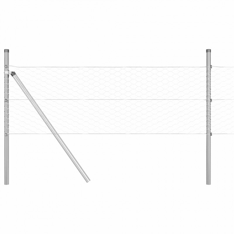 Słupek ogrodzeniowy. Srebrny 100 x 0,8 m (siatka 36 mm) Stal