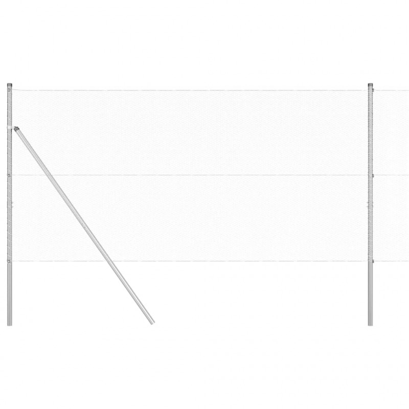 Słupek ogrodzeniowy. Srebrny 100 x 1 m (siatka 13 mm) Stal
