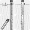 Słupek ogrodzeniowy. Srebrny 100 x 1 m (siatka 13 mm) Stal