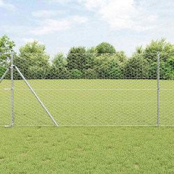 Słupek ogrodzeniowy. Srebrny 100 x 1 m (siatka 50 mm) Stal