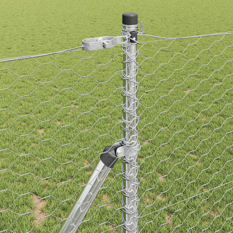Słupek ogrodzeniowy. Srebrny 100 x 1,2 m (siatka 36 mm) Stal