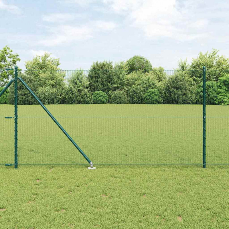 Słupek ogrodzeniowy. Zielony 10 x 1 m (siatka 13 mm) Stal i PVC