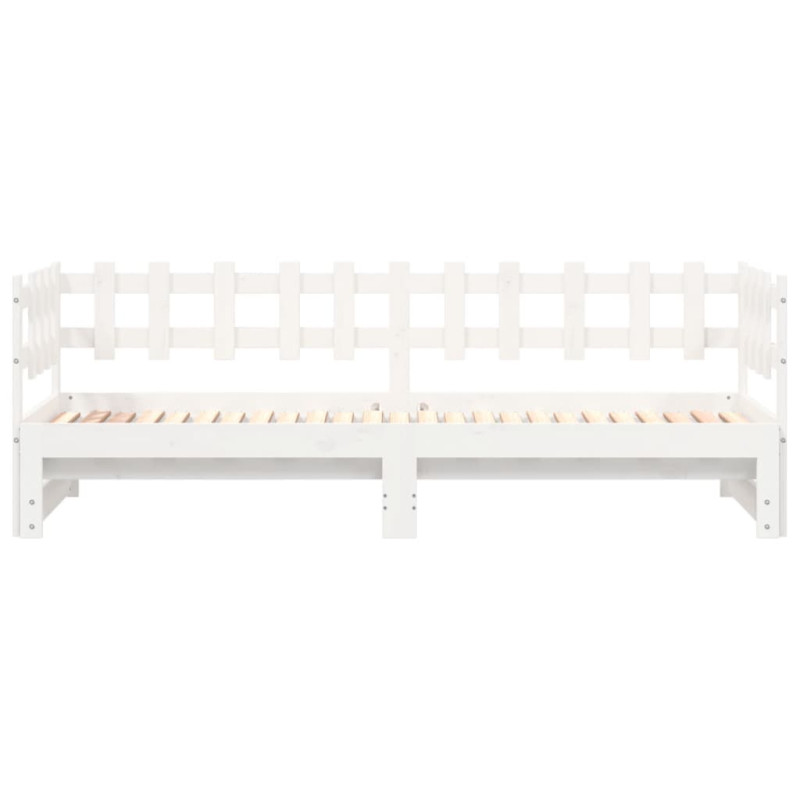 Łóżko rozsuwane, białe, 2x(80x200) cm, lite drewno sosnowe
