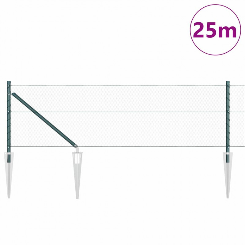 Słupek ogrodzeniowy. Zielony 25 x 0,6 m (siatka 13 mm)
