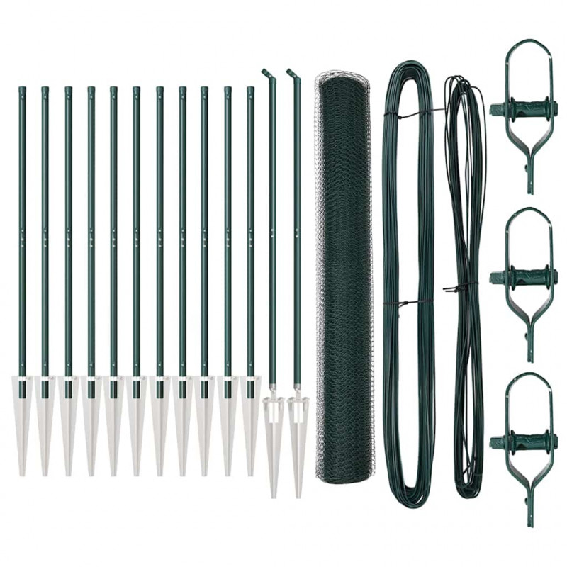 Słupek ogrodzeniowy. Zielony 25 x 1 m (siatka 13 mm) Stal