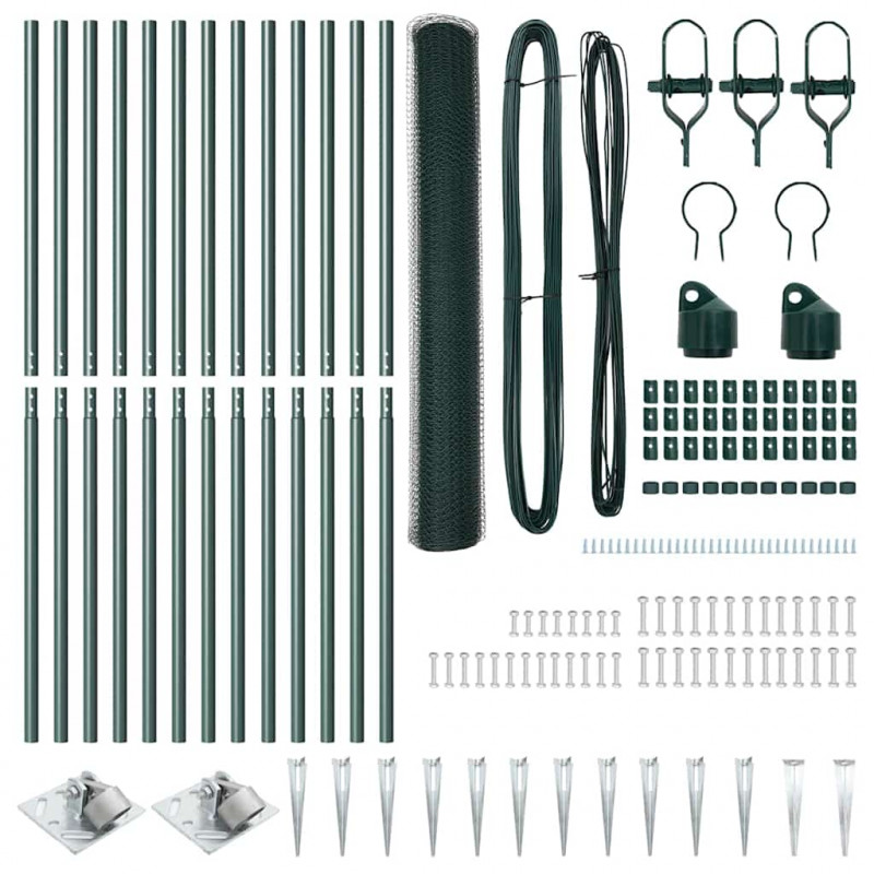 Słupek ogrodzeniowy. Zielony 25 x 1 m (siatka 13 mm) Stal