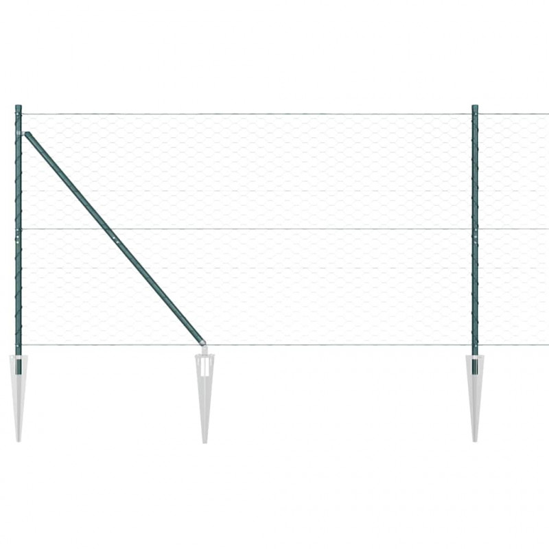 Słupek ogrodzeniowy. Zielony 25 x 1,2 m (siatka 50 mm) Stal