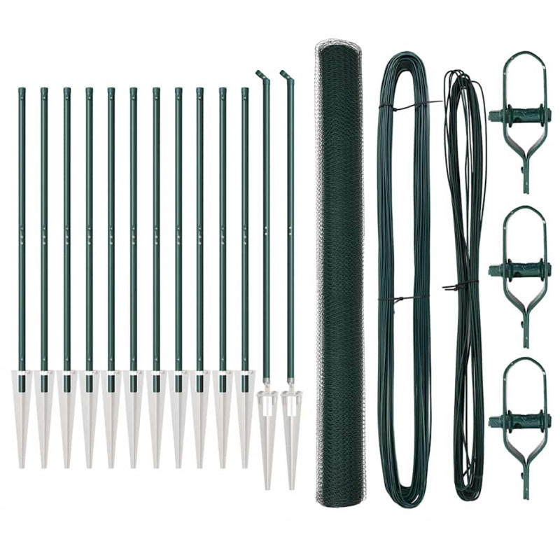 Słupek ogrodzeniowy. Zielony 25 x 1,5 m (siatka 13 mm) Stal