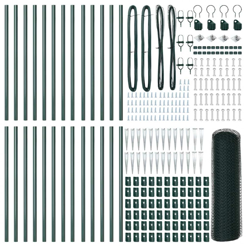 Słupek ogrodzeniowy. Zielony 50 x 0,4 m (siatka 13 mm)