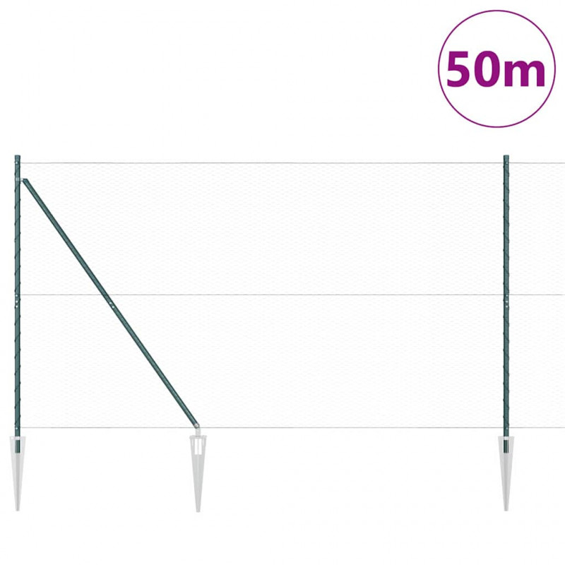 Słupek ogrodzeniowy. Zielony 50 x 1,6 m (siatka 25 mm)