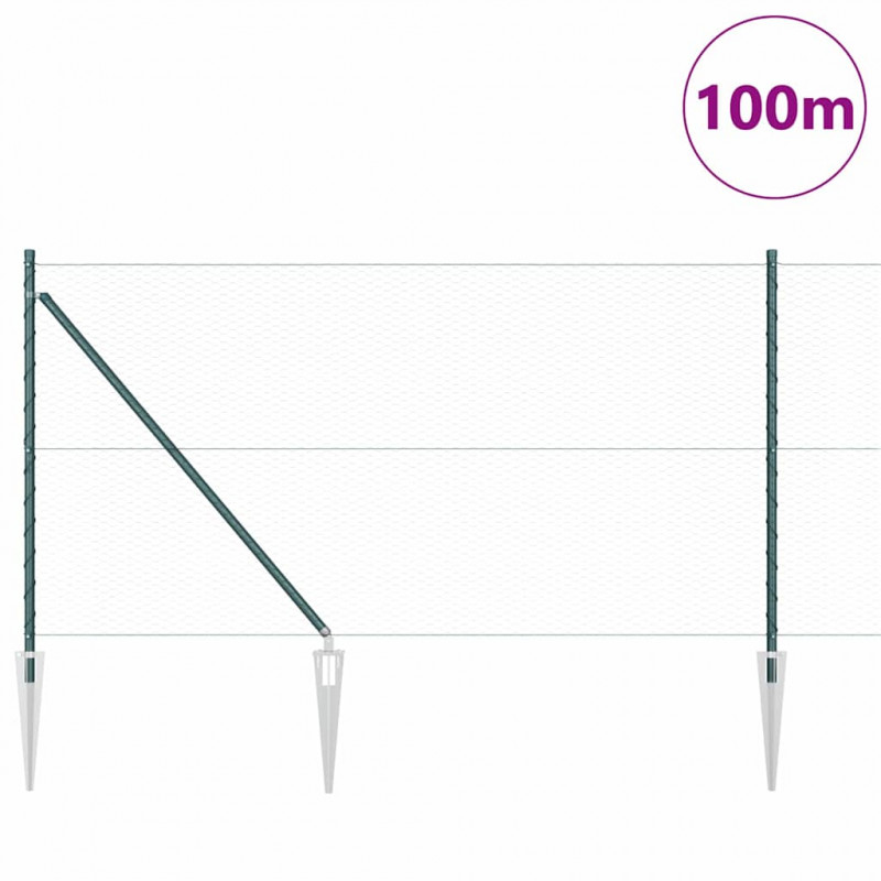 Słupek ogrodzeniowy. Zielony 100 x 1 m (siatka 25 mm)