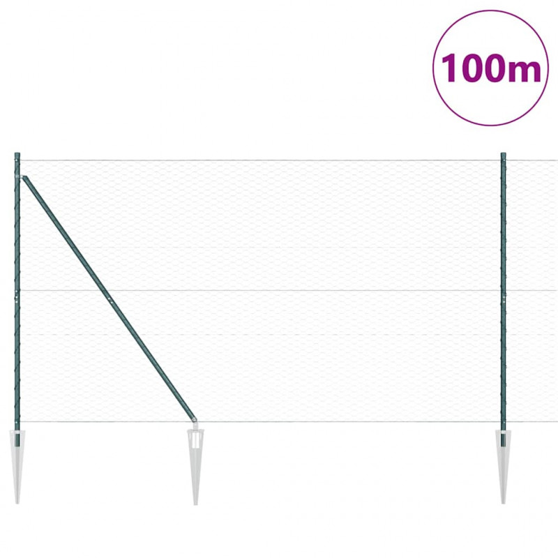 Słupek ogrodzeniowy. Zielony 100 x 1,5 m (siatka 36 mm)