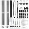 Słupek ogrodzeniowy. Szary 10 x 1,4 m (siatka 25 mm) Stal i PVC