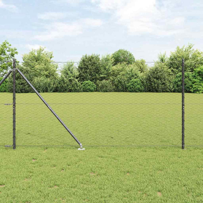 Słupek ogrodzeniowy. Szary 10 x 1,4 m (siatka 36 mm) Stal i PVC