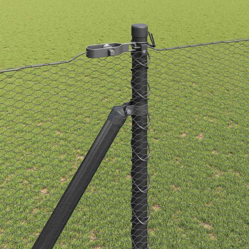 Słupek ogrodzeniowy. Szary 10 x 1,5 m (siatka 13 mm) Stal i PVC