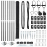 Słupek ogrodzeniowy. Szary 10 x 1,6 m (siatka 13 mm) Stal i PVC