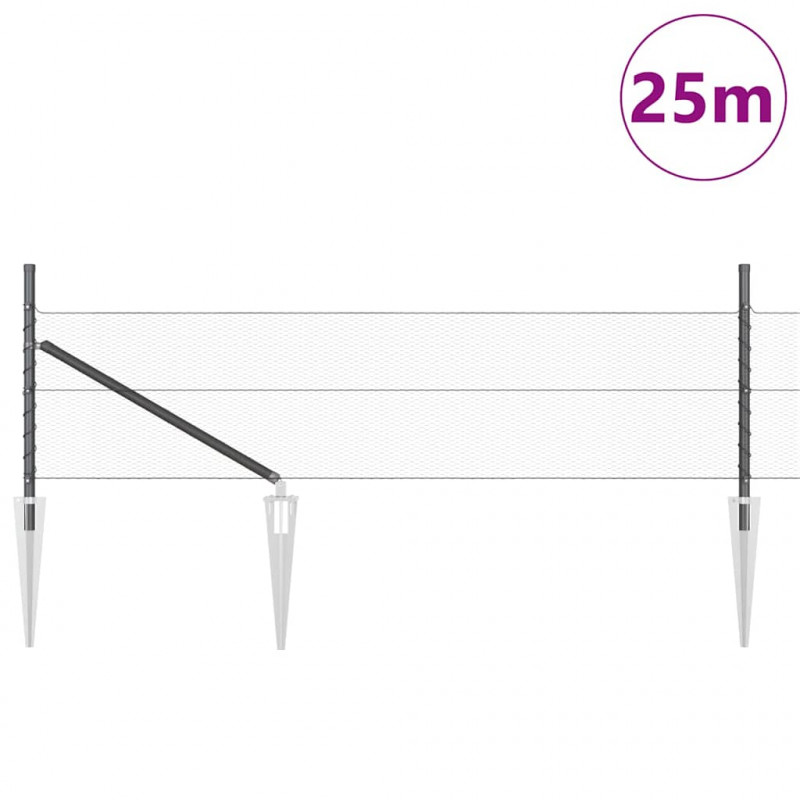 Słupek ogrodzeniowy. Szary 25 x 0,5 m (siatka 13 mm) Stal