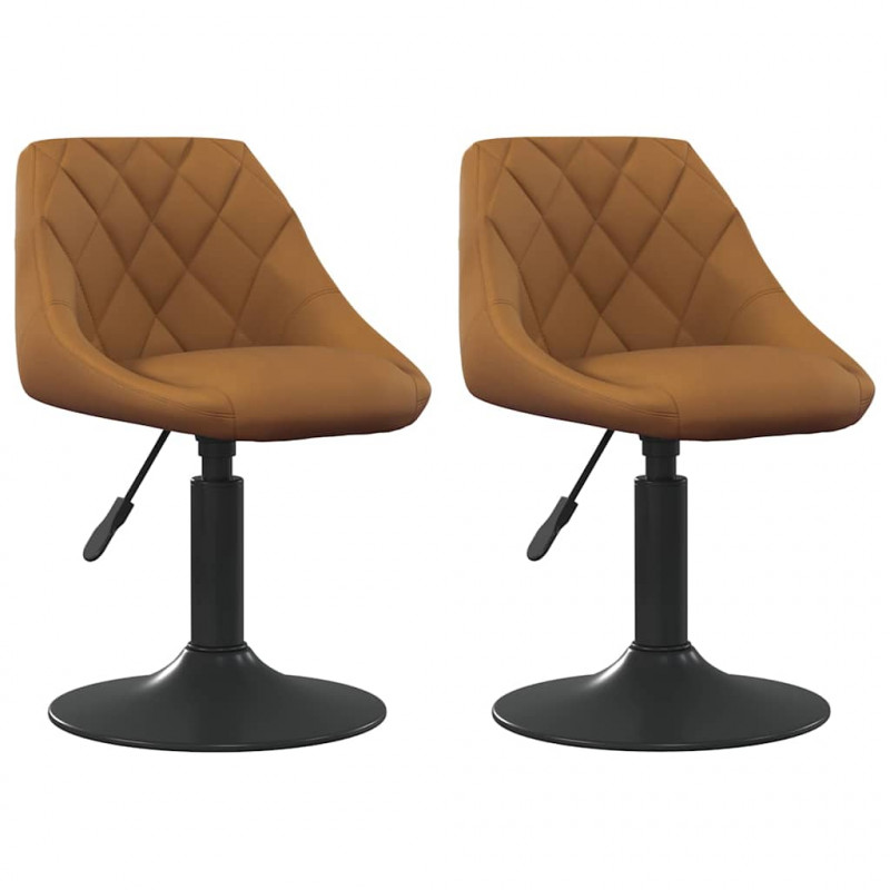 Krzesła Obrotowe do Jadalni 2 pcs Brązowy 46 x 44 x 77.5 cm