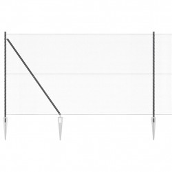 Słupek ogrodzeniowy. Szary 25 x 1,6 m (siatka 13 mm) Stal i PVC