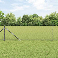 Słupek ogrodzeniowy. Szary 50 x 0,6 m (siatka 36 mm) Stal i PVC