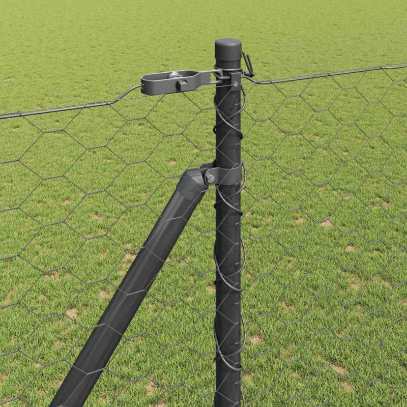 Słupek ogrodzeniowy. Szary 50 x 1,5 m (siatka 50 mm) Stal i PVC