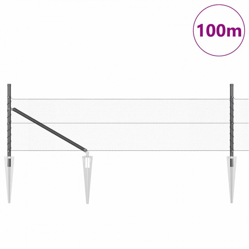 Słupek ogrodzeniowy. Szary 100 x 0,5 m (siatka 13 mm)