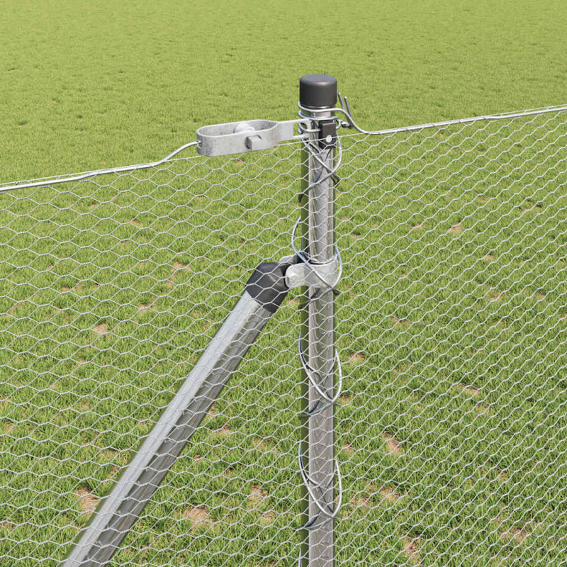 Słupek ogrodzeniowy. Srebrny 10 x 1,2 m (siatka 13 mm) Stal