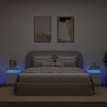 Szafki nocne z oświetleniem LED, 2 szt., białe, 35x39x55 cm