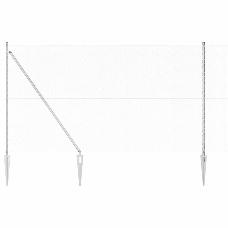 Słupek ogrodzeniowy. Srebrny 10 x 1,5 m (siatka 13 mm) Stal