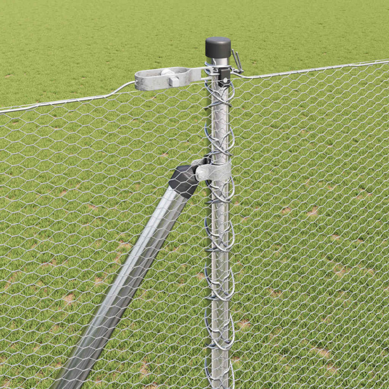 Słupek ogrodzeniowy. Srebrny 10 x 1,6 m (siatka 13 mm) Stal