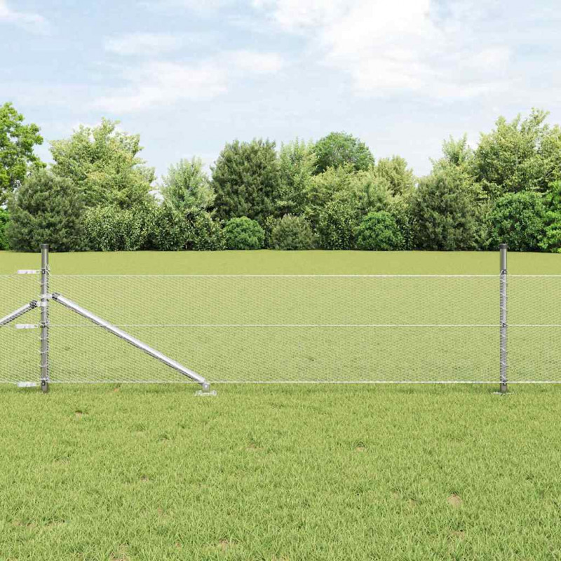 Słupek ogrodzeniowy. Srebrny 25 x 0,4 m (siatka 13 mm) Stal
