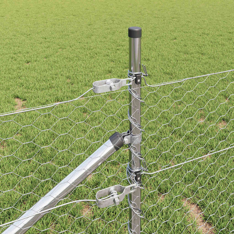 Słupek ogrodzeniowy. Srebrny 25 x 0,5 m (siatka 36 mm) Stal