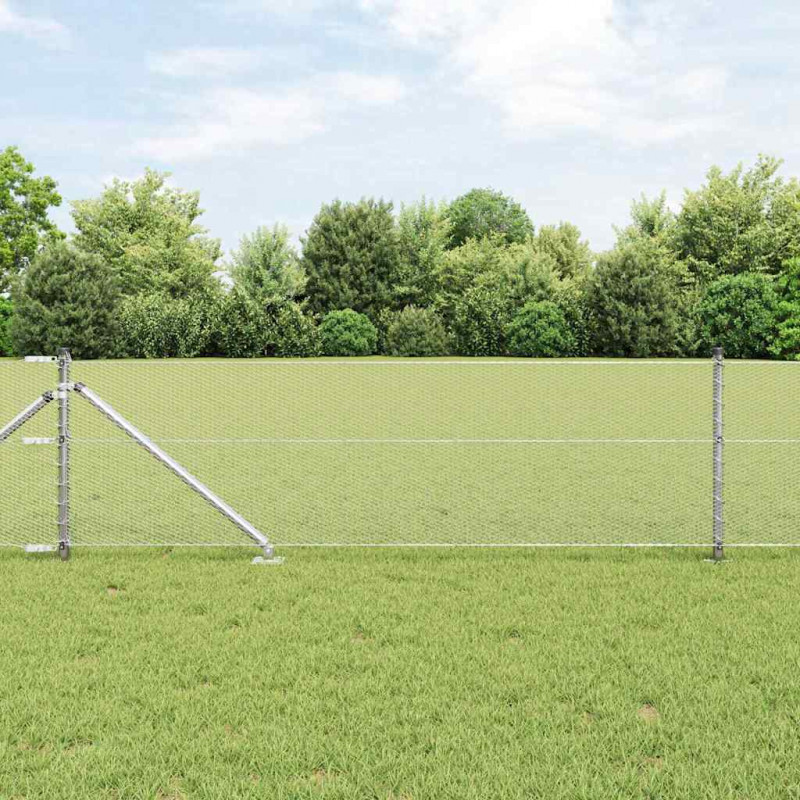 Słupek ogrodzeniowy. Srebrny 25 x 0,6 m (siatka 13 mm) Stal