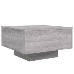 Stolik kawowy z LED, szary dąb sonoma, 55x55x31 cm