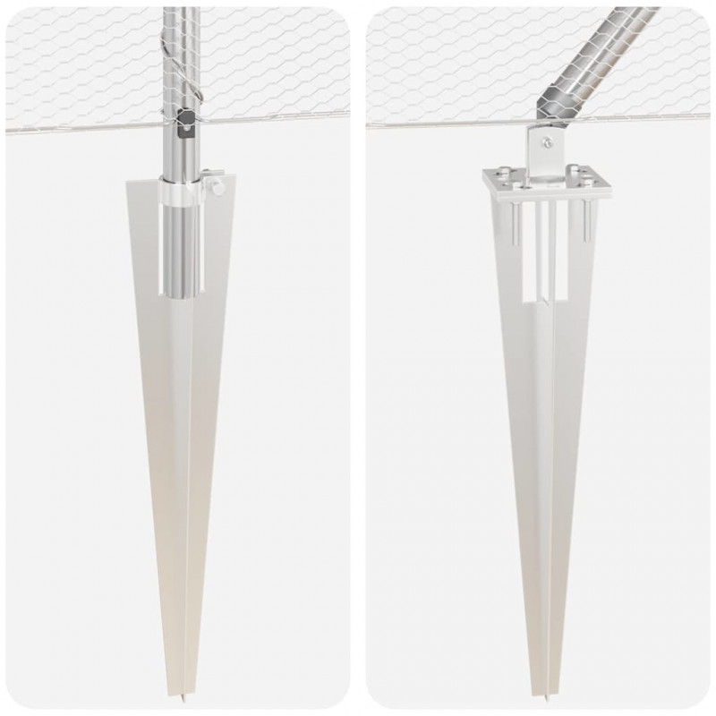 Słupek ogrodzeniowy. Srebrny 25 x 0,6 m (siatka 13 mm) Stal