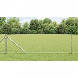 Słupek ogrodzeniowy. Srebrny 25 x 0,6 m (siatka 50 mm) Stal