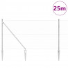 Słupek ogrodzeniowy. Srebrny 25 x 1 m (siatka 50 mm) Stal