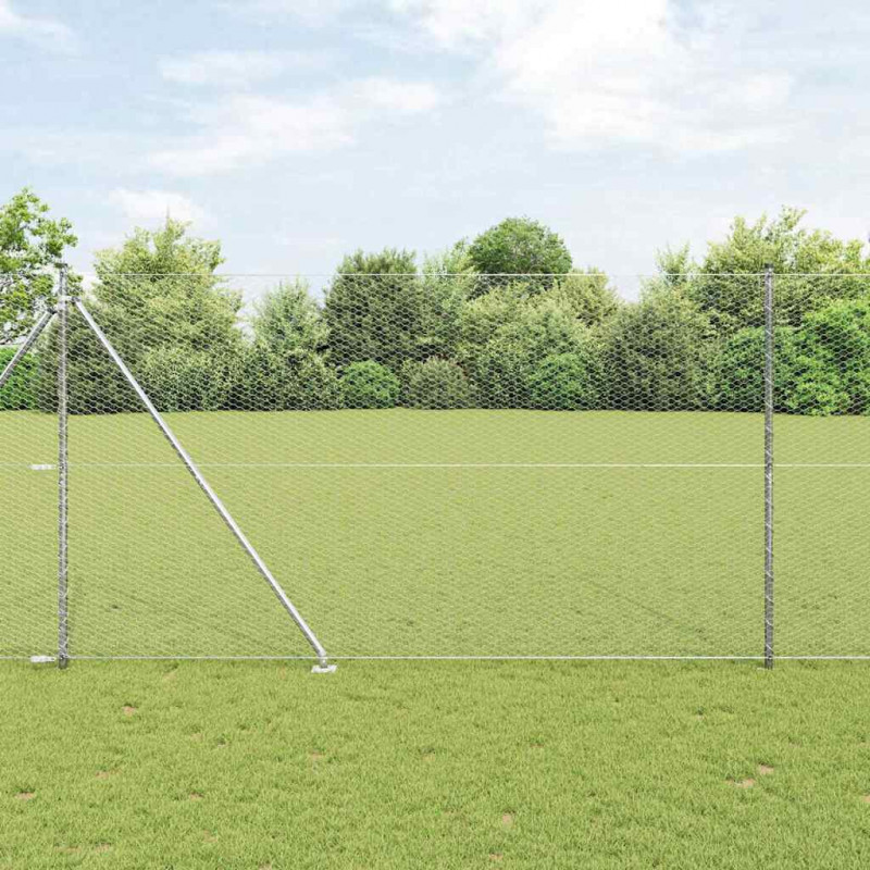 Słupek ogrodzeniowy. Srebrny 25 x 1,5 m (siatka 25 mm) Stal