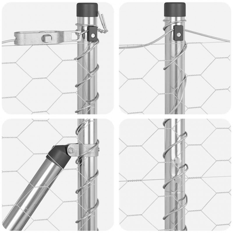 Słupek ogrodzeniowy. Srebrny 25 x 1,6 m (siatka 50 mm) Stal