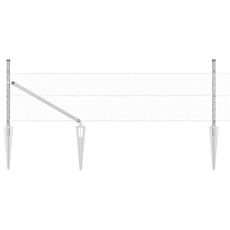Słupek ogrodzeniowy. Srebrny 50 x 0,4 m (siatka 13 mm) Stal