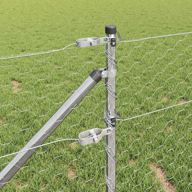 Słupek ogrodzeniowy. Srebrny 50 x 0,6 m (siatka 50 mm) Stal