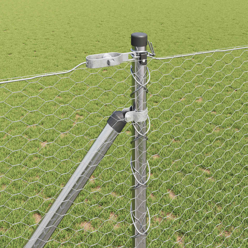 Słupek ogrodzeniowy. Srebrny 50 x 1,4 m (siatka 25 mm) Stal