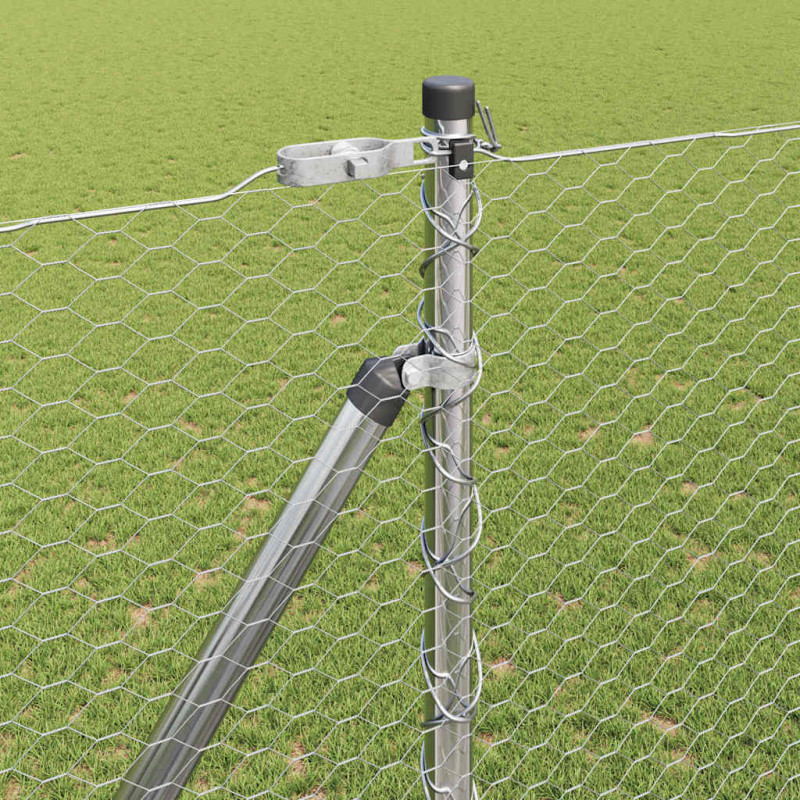 Słupek ogrodzeniowy. Srebrny 50 x 1,5 m (siatka 25 mm) Stal